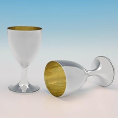 Pareja de copas antiguas de plata de ley de Jorge III por John Denziloe