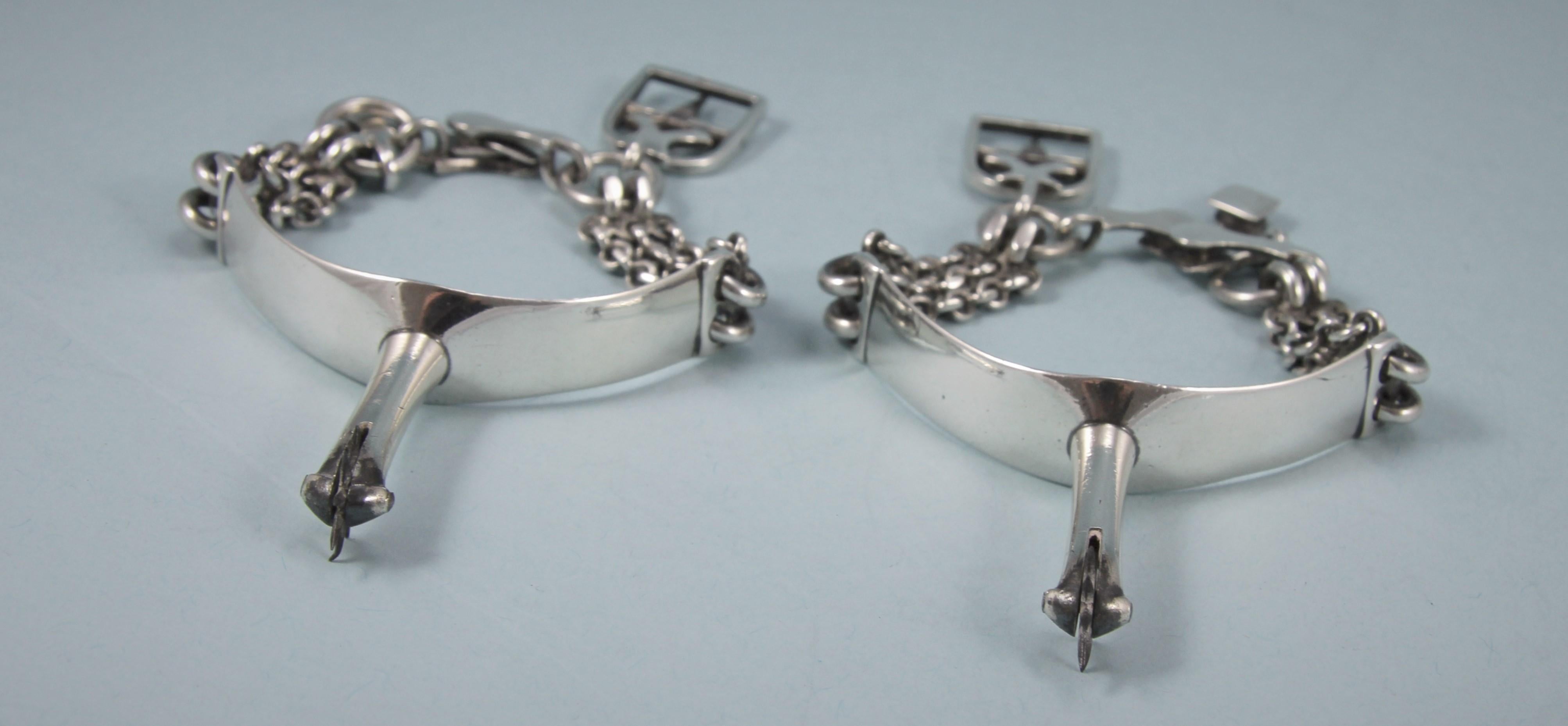 English George III Pair of Sterling Silver Spurs, London, 1797 For Sale
