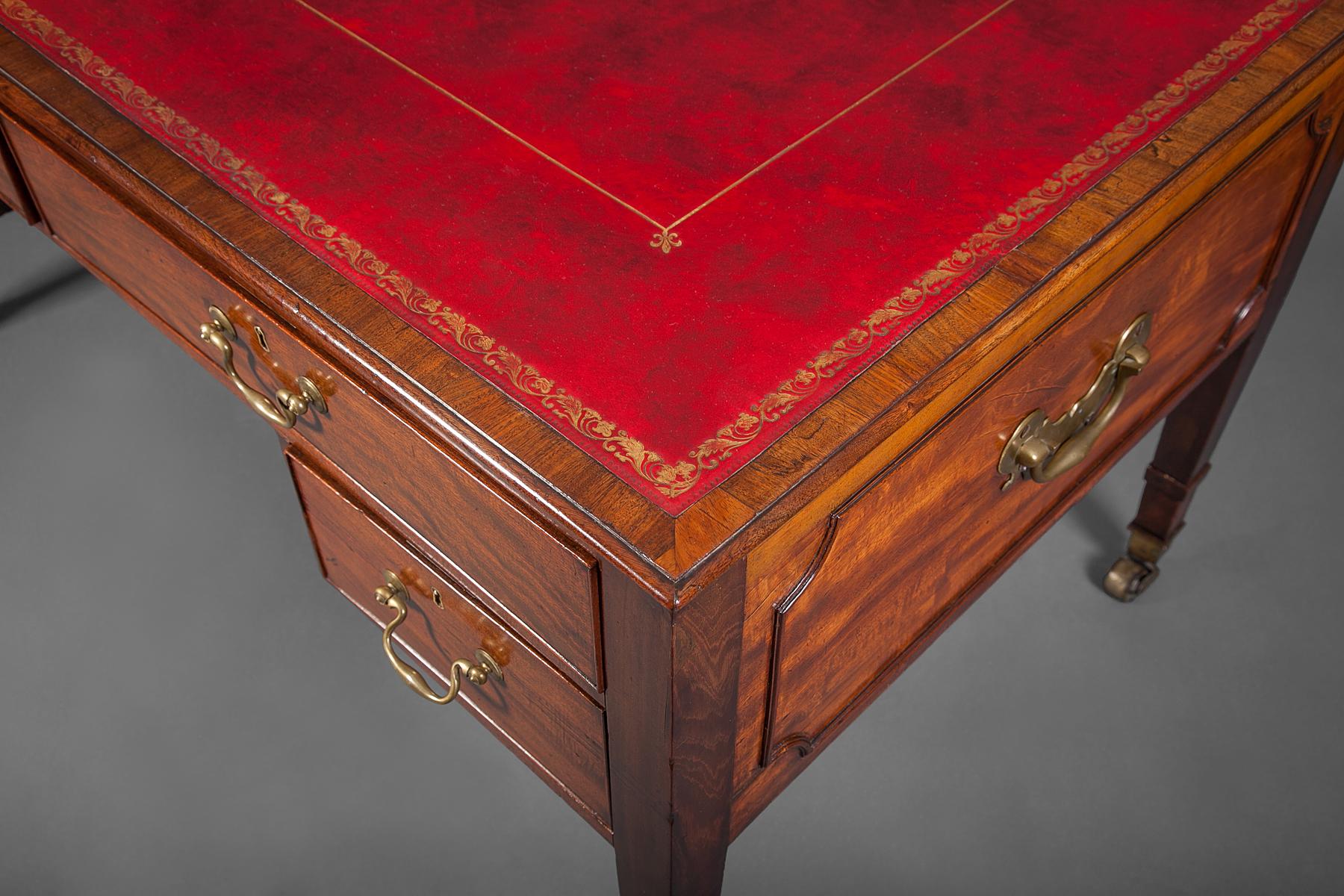 British George III Partners Desk For Sale