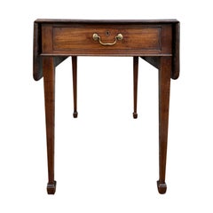 George III Patinated Mahogany Pembroke Table, Original Casters, circa 1780