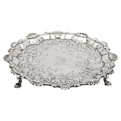 George III Period (1764) Footed Sterling Silver Salver/Tray