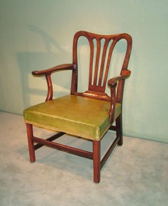 George III Period 18th Century Mahogany Library Armchair