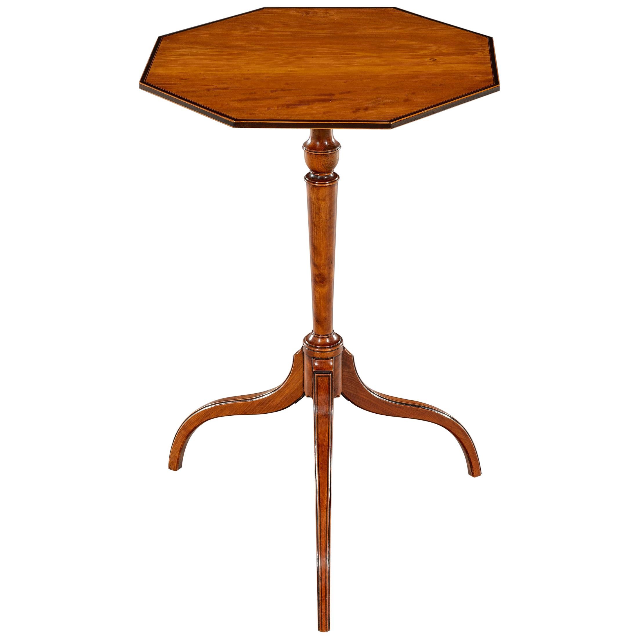 George III Period 18th Century Satinwood Octagonal Tilt-Top Occasional Table For Sale