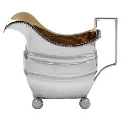 George III period 19th century sterling silver cream jug - London 1806