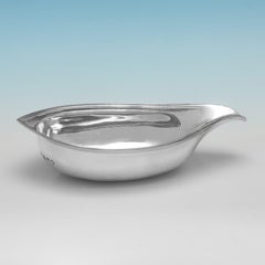 George III period antique sterling silver pap boat made by John Emes London 1802