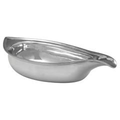 George III period antique sterling silver pap boat made by John Emes London 1802