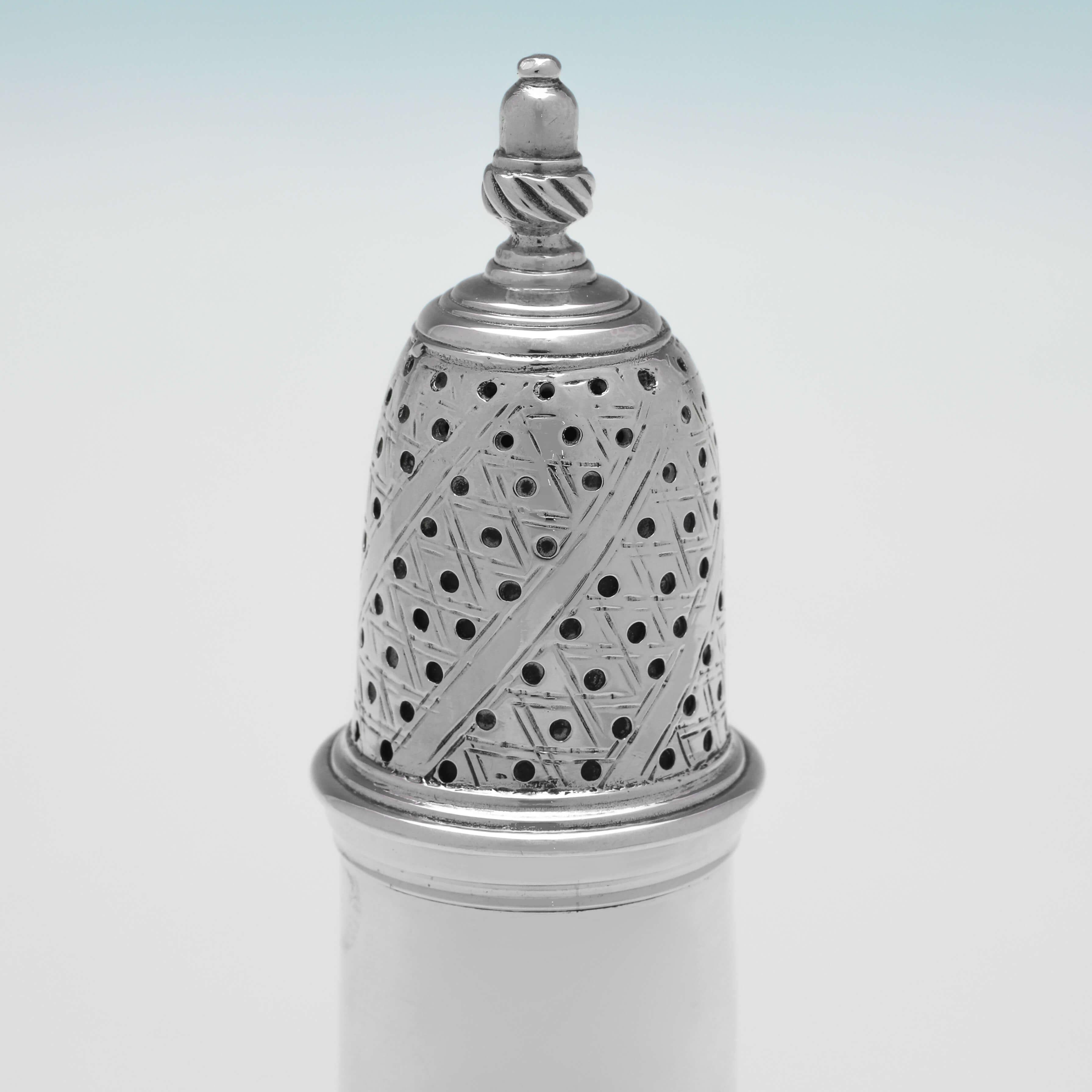 English George III Period Antique Sterling Silver Pepper Pot, London, 1764