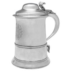 Antiker Tankard aus Sterlingsilber aus der George-III-Periode, London 1774, John King