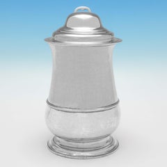 Boccale d'argento antico del periodo Giorgio III, Londra 1781 William Cox III