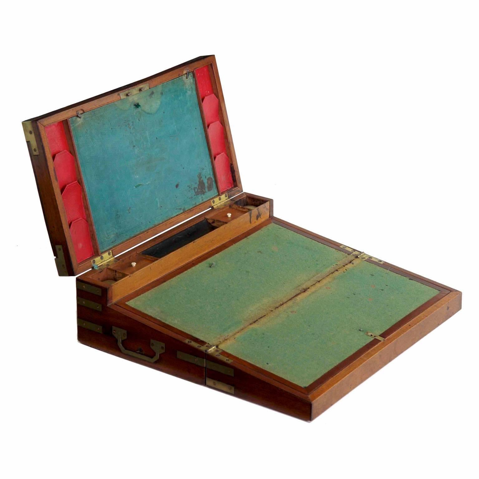 George III Period Brass-Bound Campaign Writing Slope "Captain's Box", circa 1790