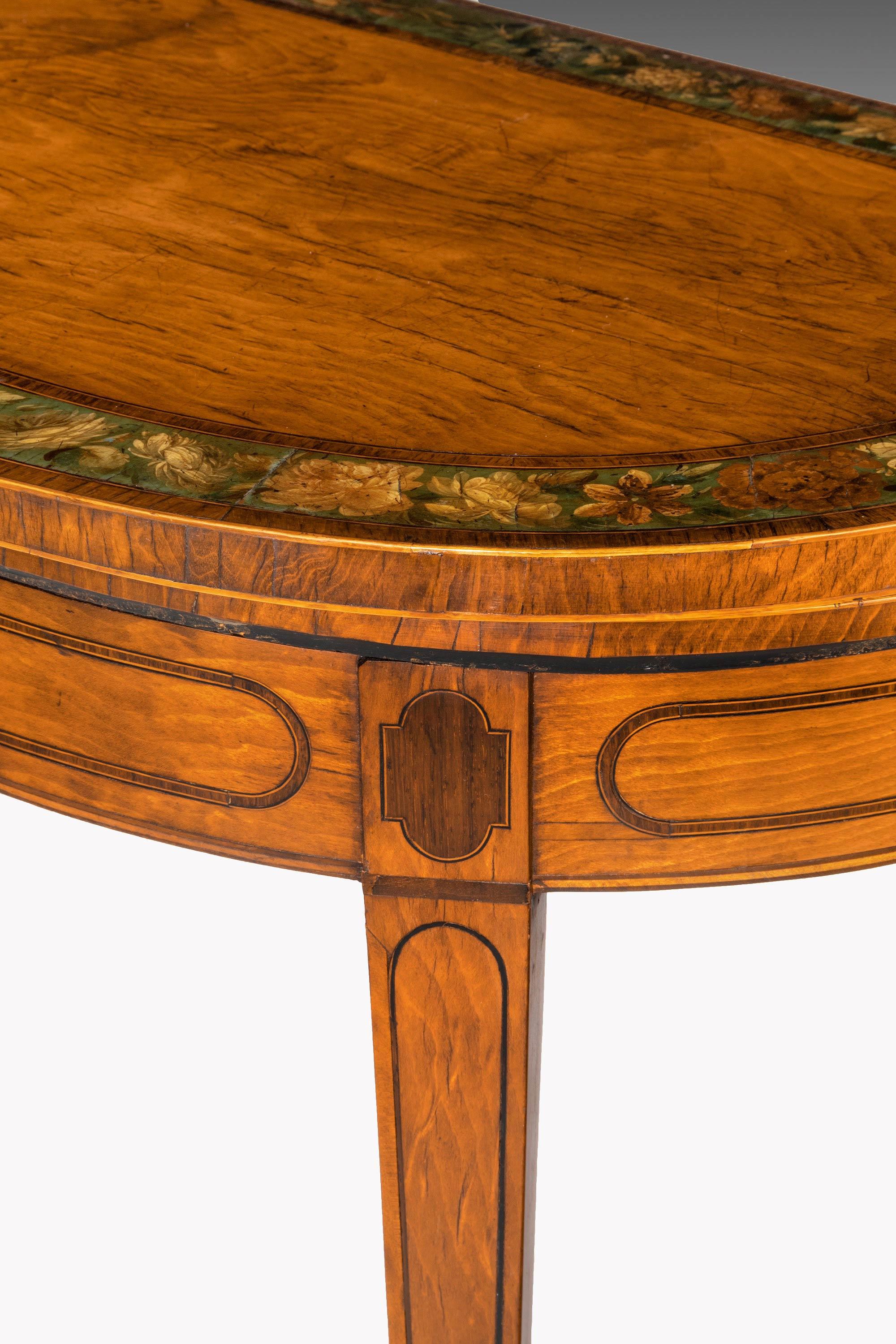 George III Period D-Shaped Satinwood Card Table For Sale 1