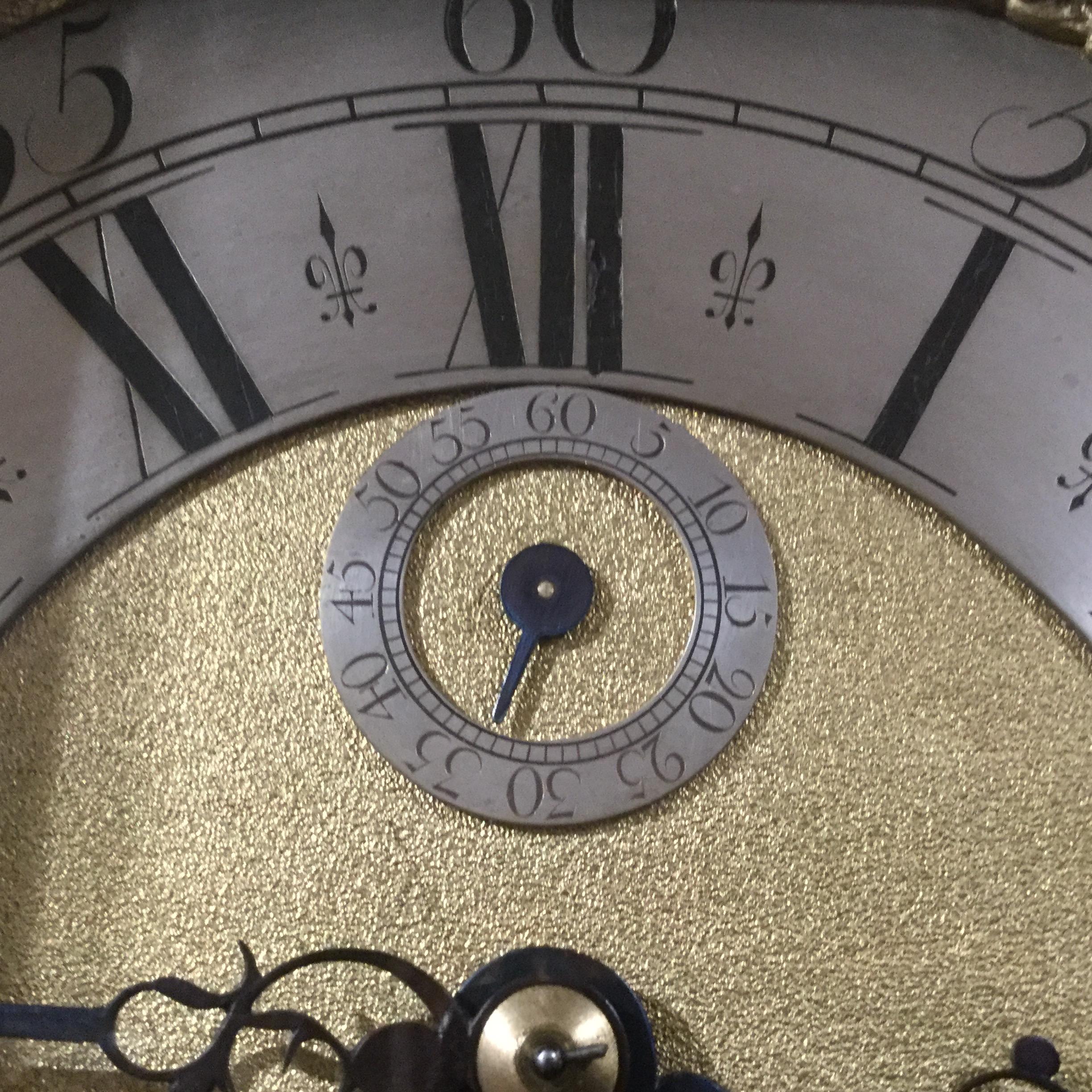 George III Period Dial Walnut Longcase Clock by Richard Lewis of Wincanton For Sale 1