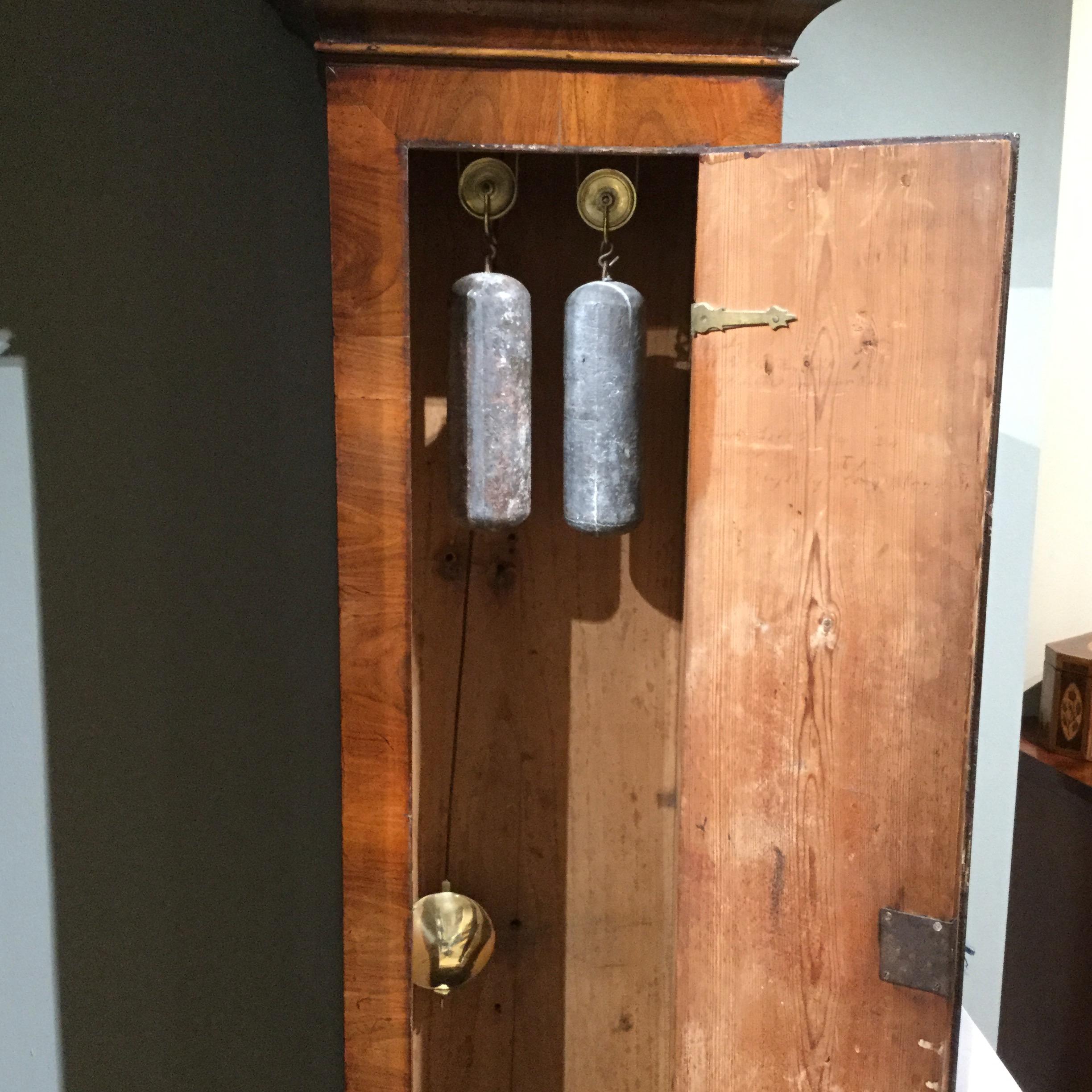 George III Period Dial Walnut Longcase Clock by Richard Lewis of Wincanton For Sale 2