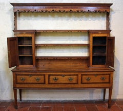 George III Period English Country Oak Dresser, Circa 1800-1830