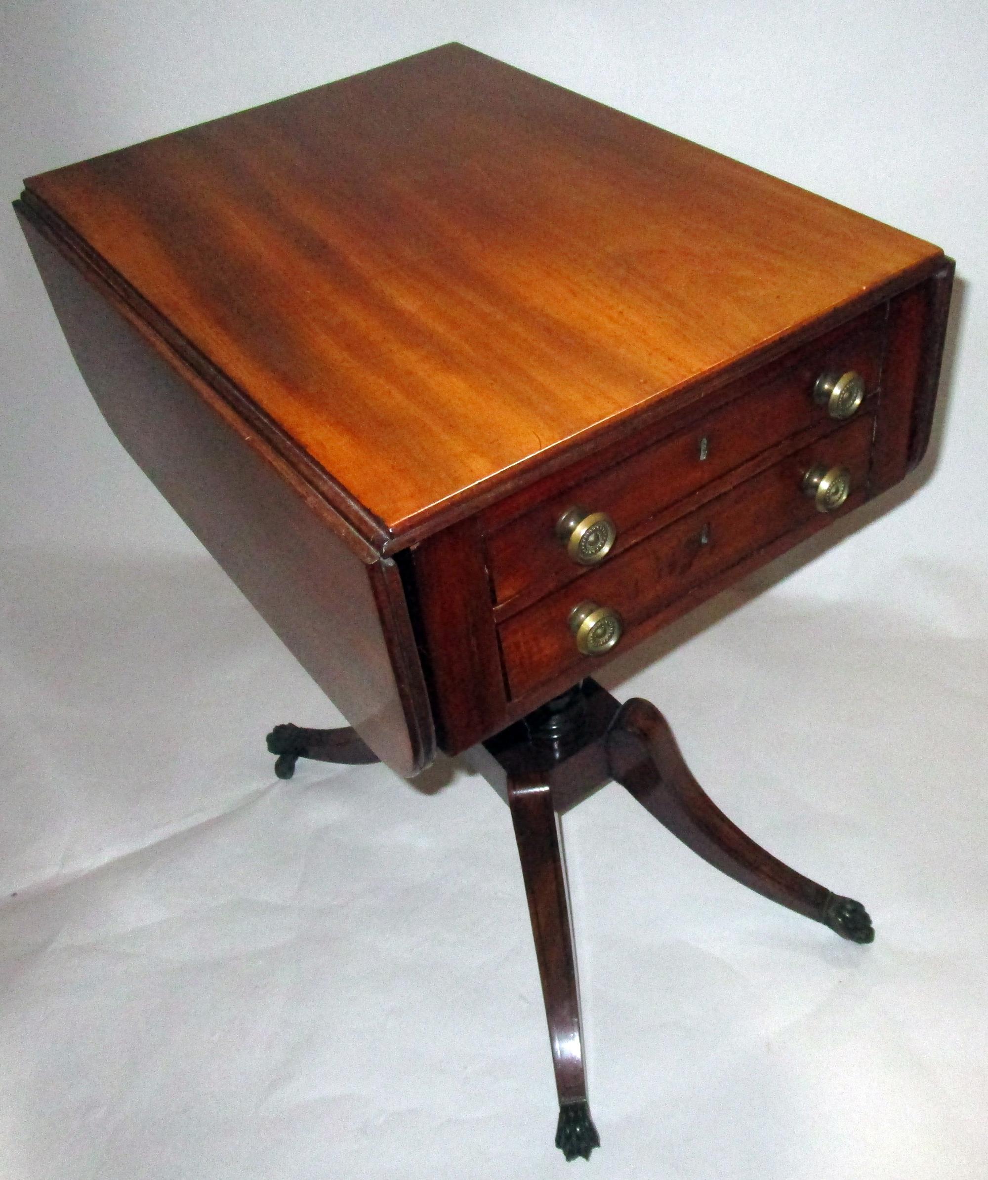 George III Period English Mahogany Drop-Leaf Side Work Table 6