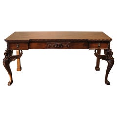 Antique George III Period Figured Mahogany Hall or Serving Table