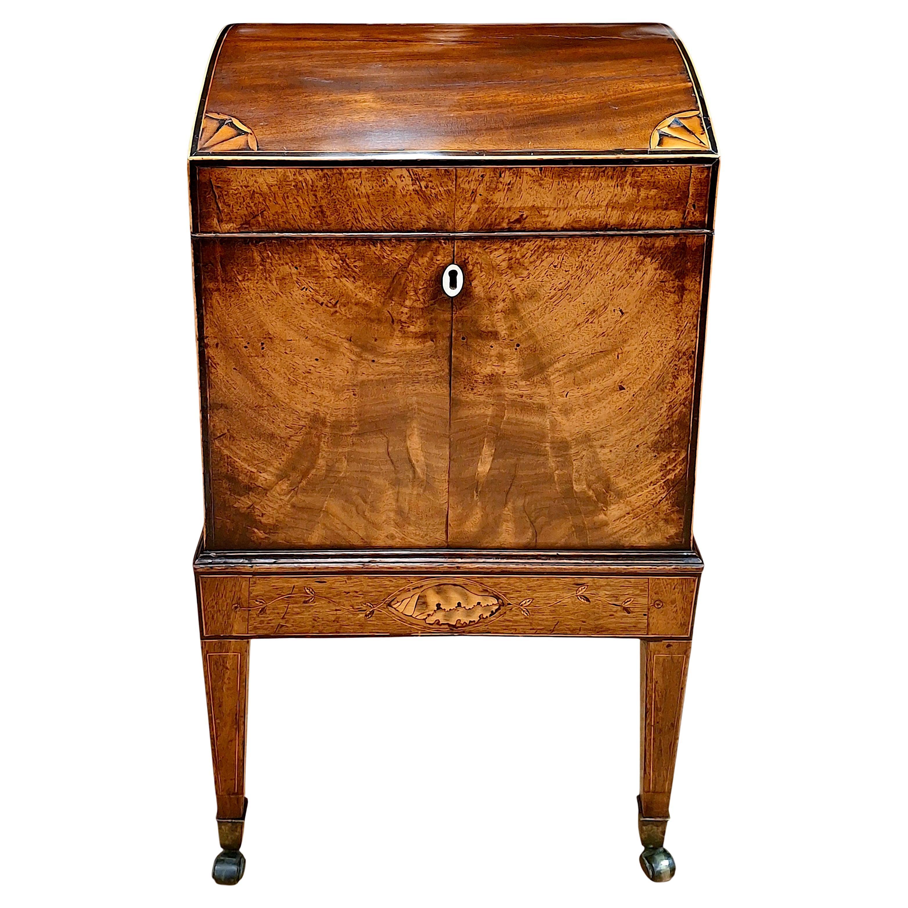 George III Period Inlaid Mahogany Liquor Box or Cellarette