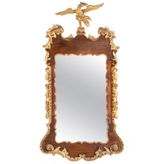 George III Period Mahogany and Parcel Gilt Mirror
