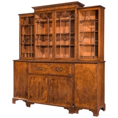George III Period Mahogany Breakfront Bookcase