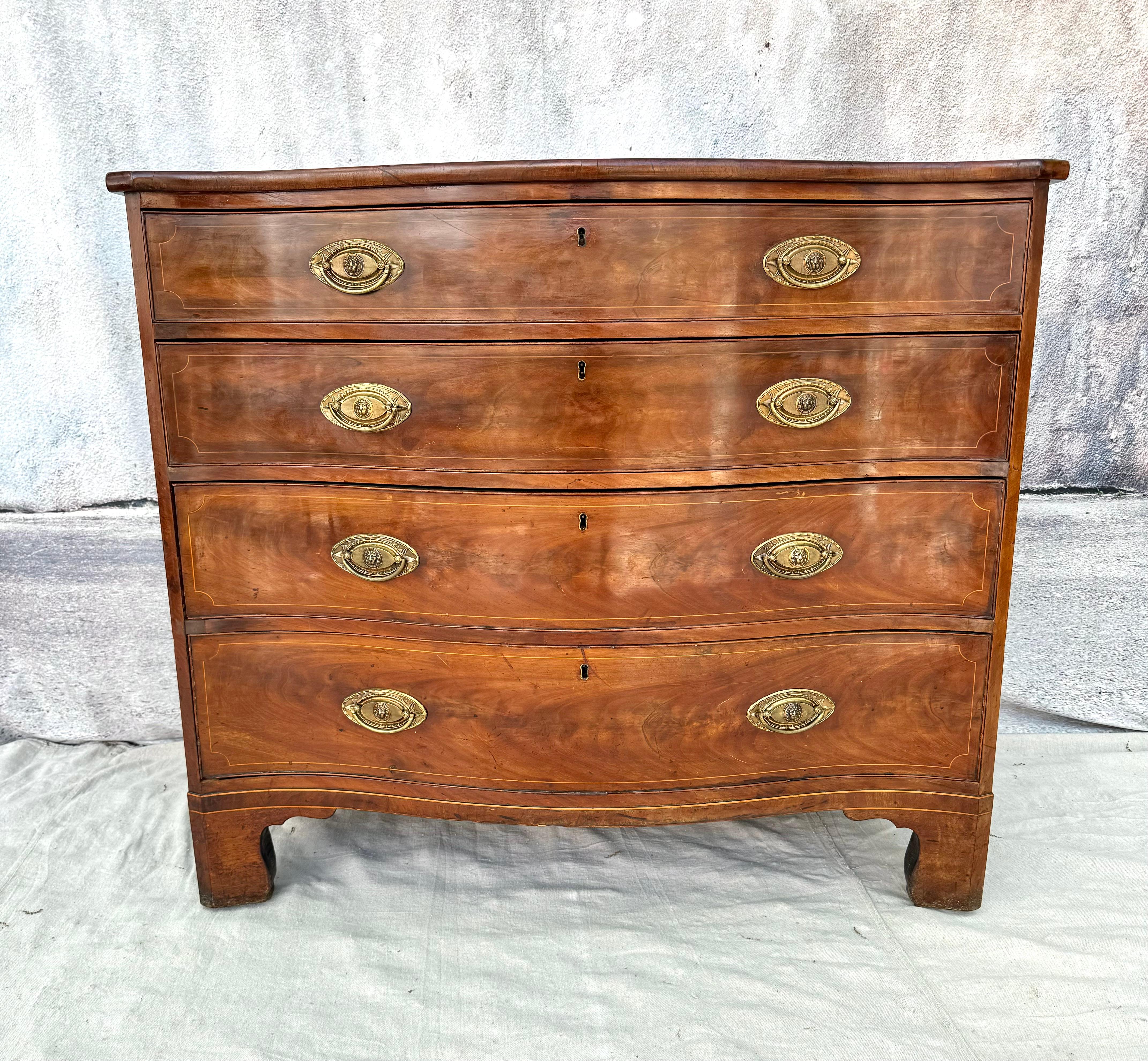 18th Century and Earlier George III Period Mahogany Chest of Drawers  For Sale