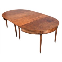 George III Period Mahogany Demilune End Dining Table