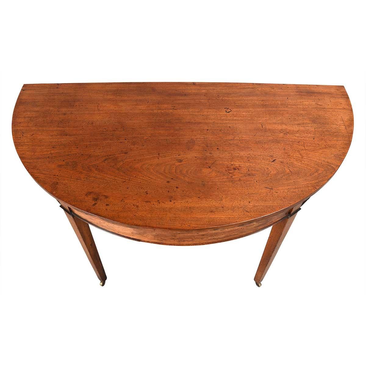 George III Period Mahogany Demilune End Dining Table For Sale 1