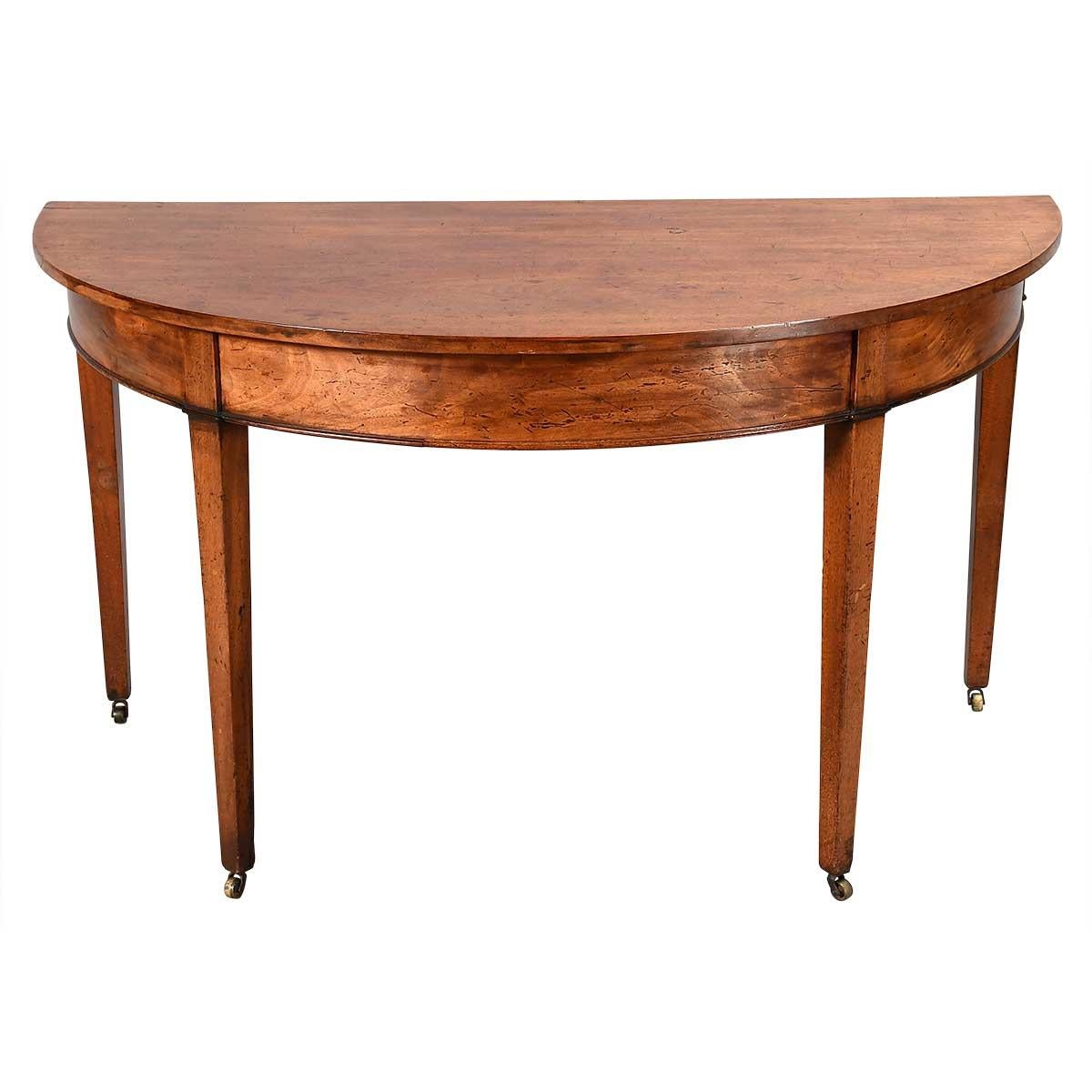 George III Period Mahogany Demilune End Dining Table For Sale 2