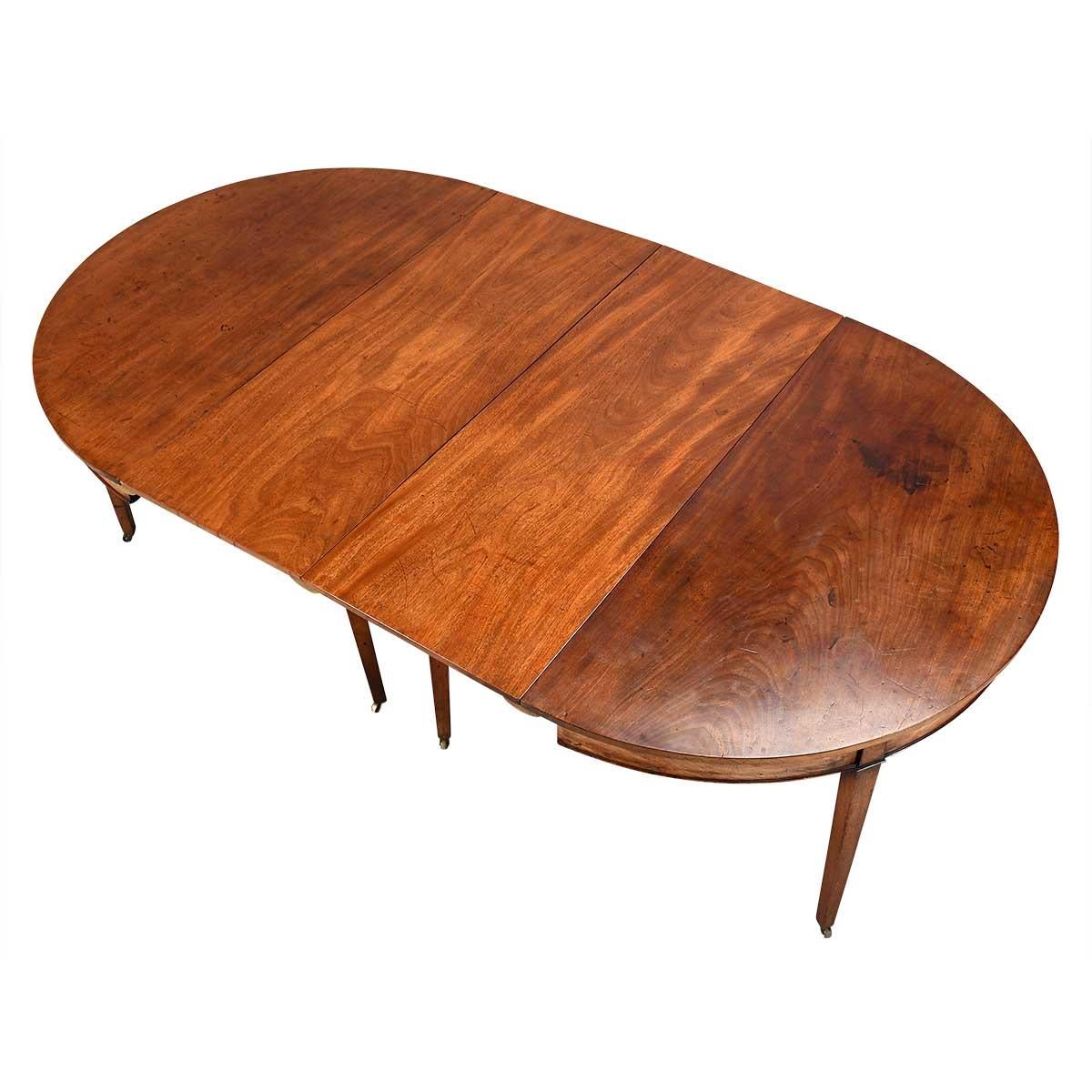 George III Period Mahogany Demilune End Dining Table For Sale 3
