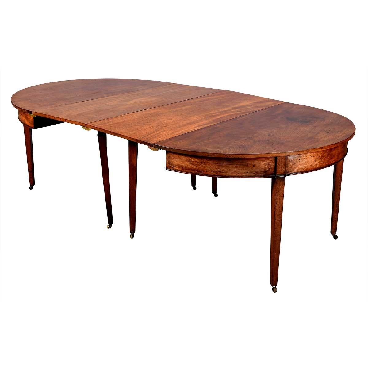 George III Period Mahogany Demilune End Dining Table For Sale 4