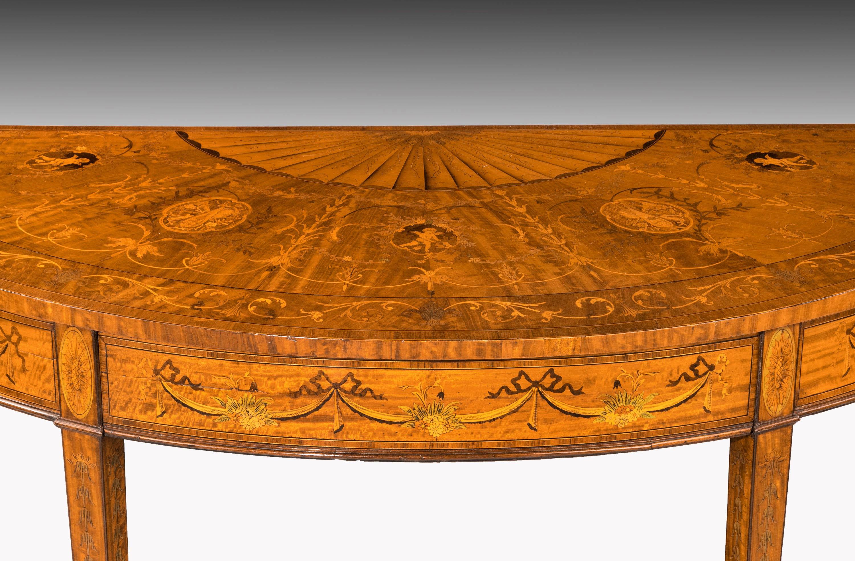George III Period Mahogany Demilune Pier Table of Complex Form 5