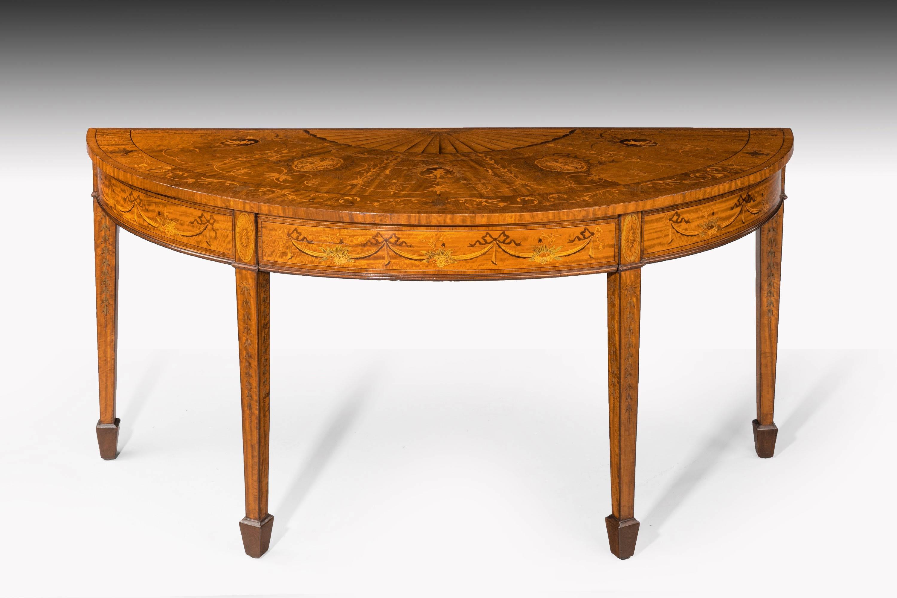 George III Period Mahogany Demilune Pier Table of Complex Form 6