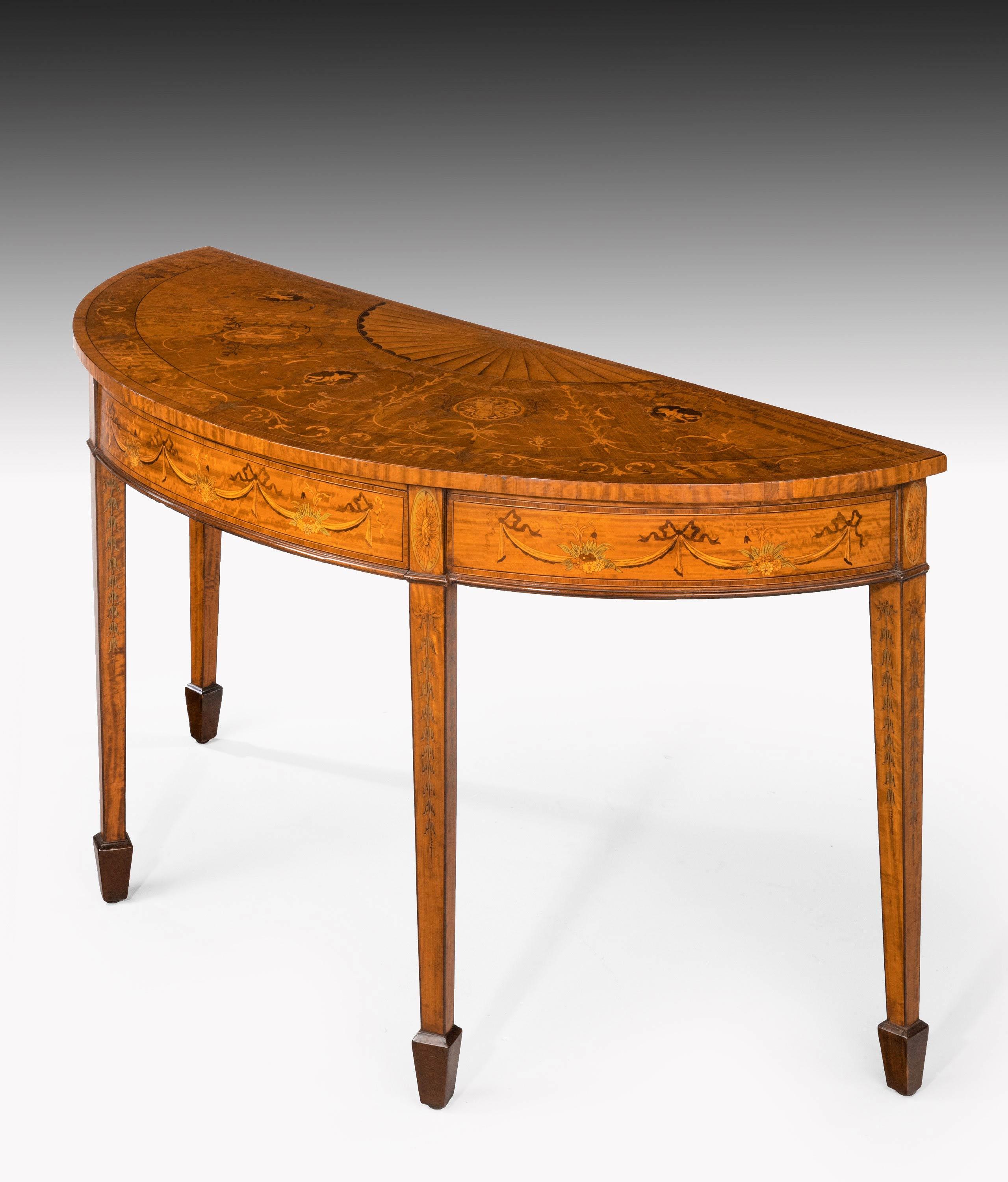 George III Period Mahogany Demilune Pier Table of Complex Form 1