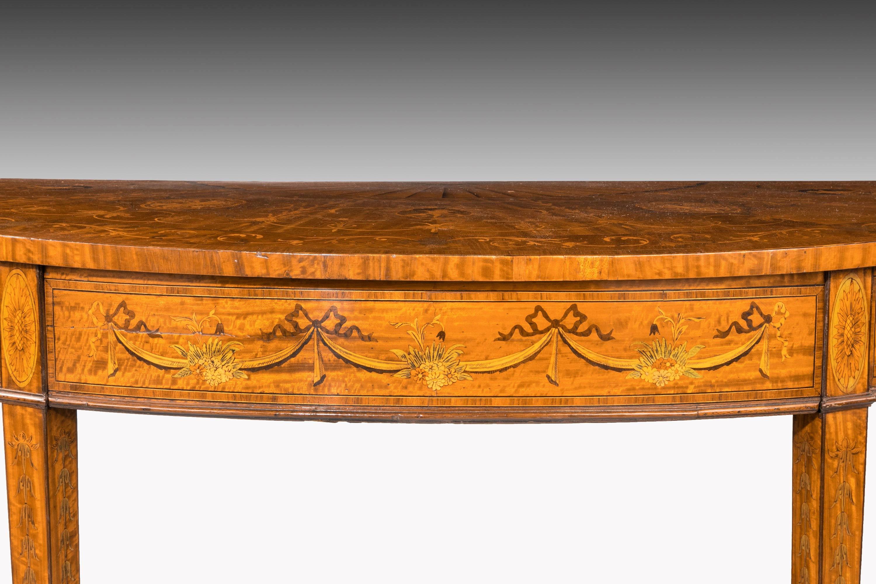 George III Period Mahogany Demilune Pier Table of Complex Form 3