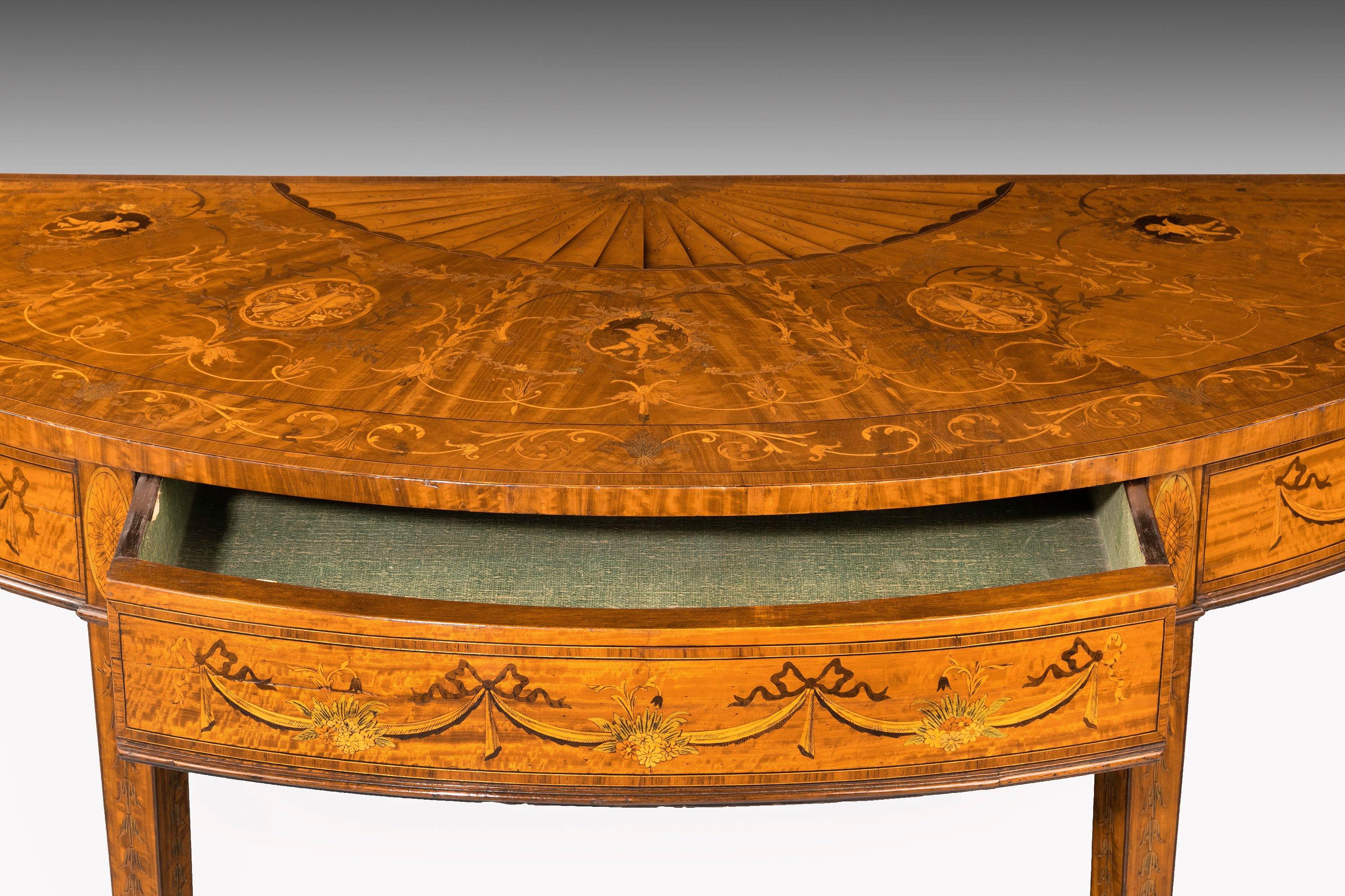 George III Period Mahogany Demilune Pier Table of Complex Form 4