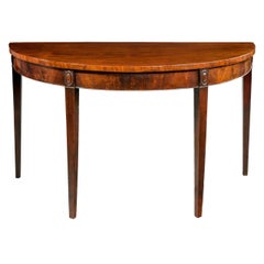 George III Period Mahogany Demilune Serving Table