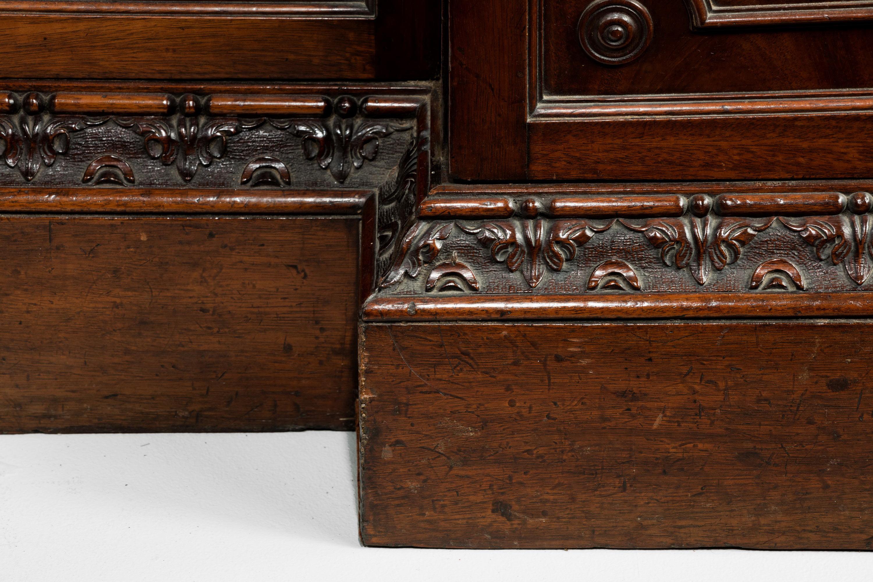 19th Century George III Period Mahogany Double Breakfront Bookcase