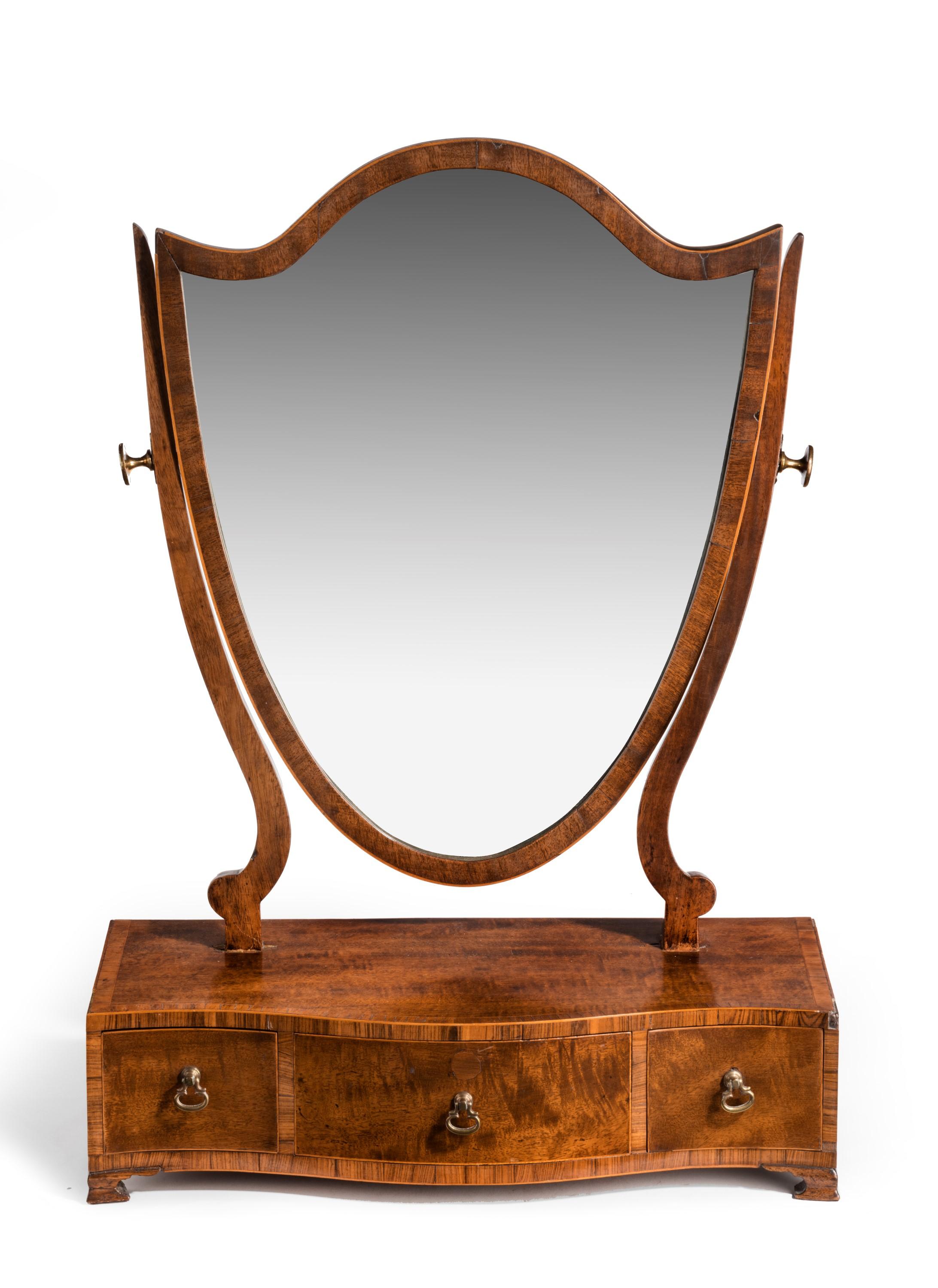 English George III Period Mahogany Dressing Mirror