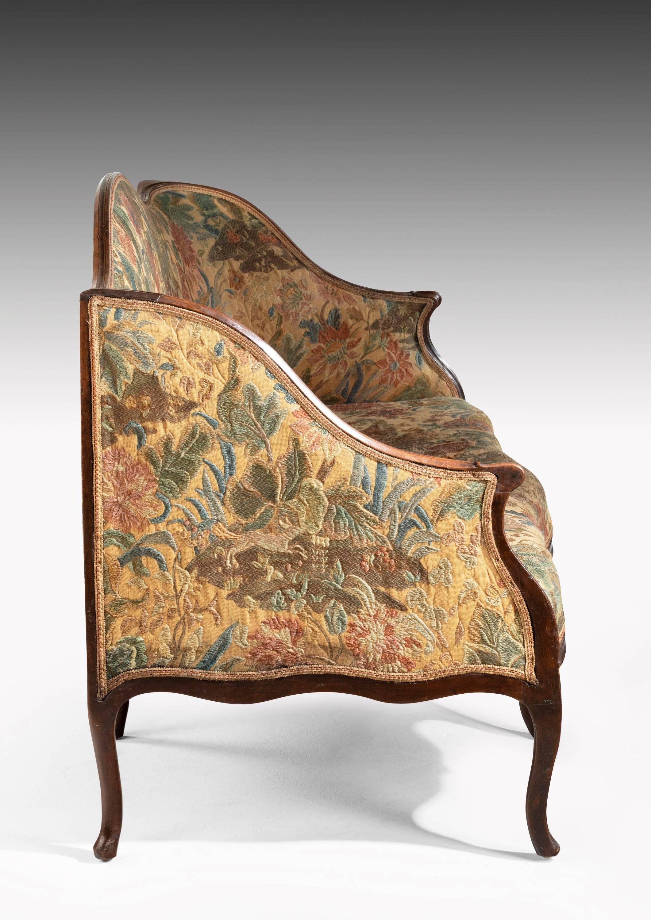 George III Period Mahogany Framed Tapestry Sofa 2