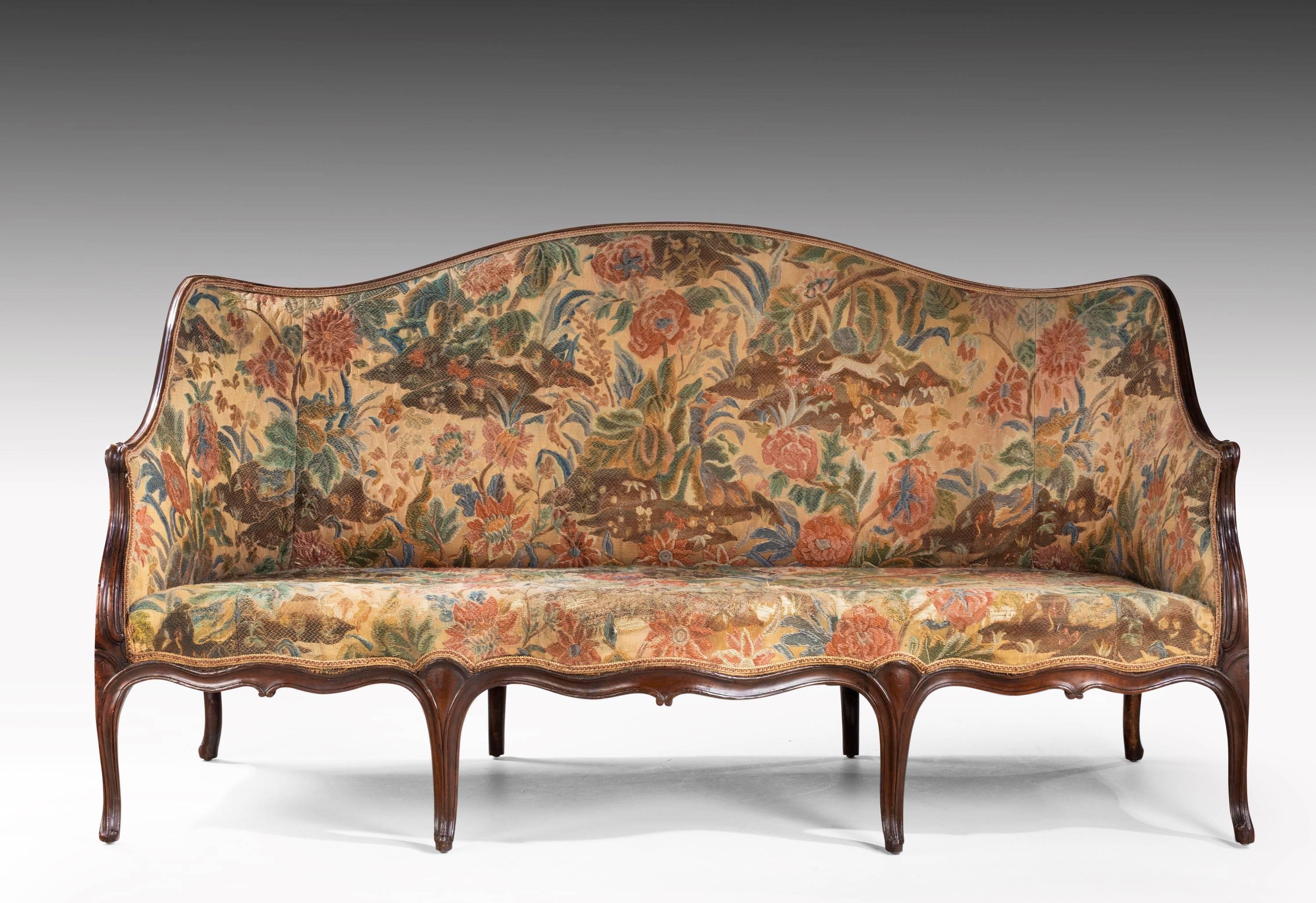 George III Period Mahogany Framed Tapestry Sofa 2