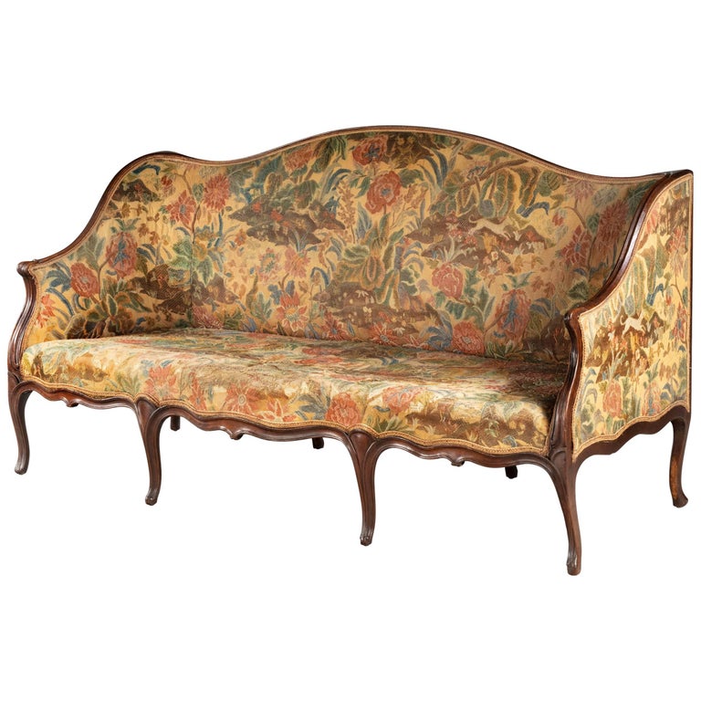 III Period Mahogany Framed Tapestry Sofa at 1stDibs