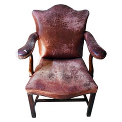 George III Period Mahogany
Leather Upholstered Open Armchair, c.1800 George III Period Mahogany
Leather Upholstered Open Armchair, c.1800