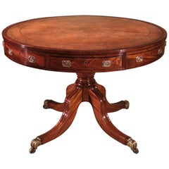 George III Period Mahogany Revolving Drum Table