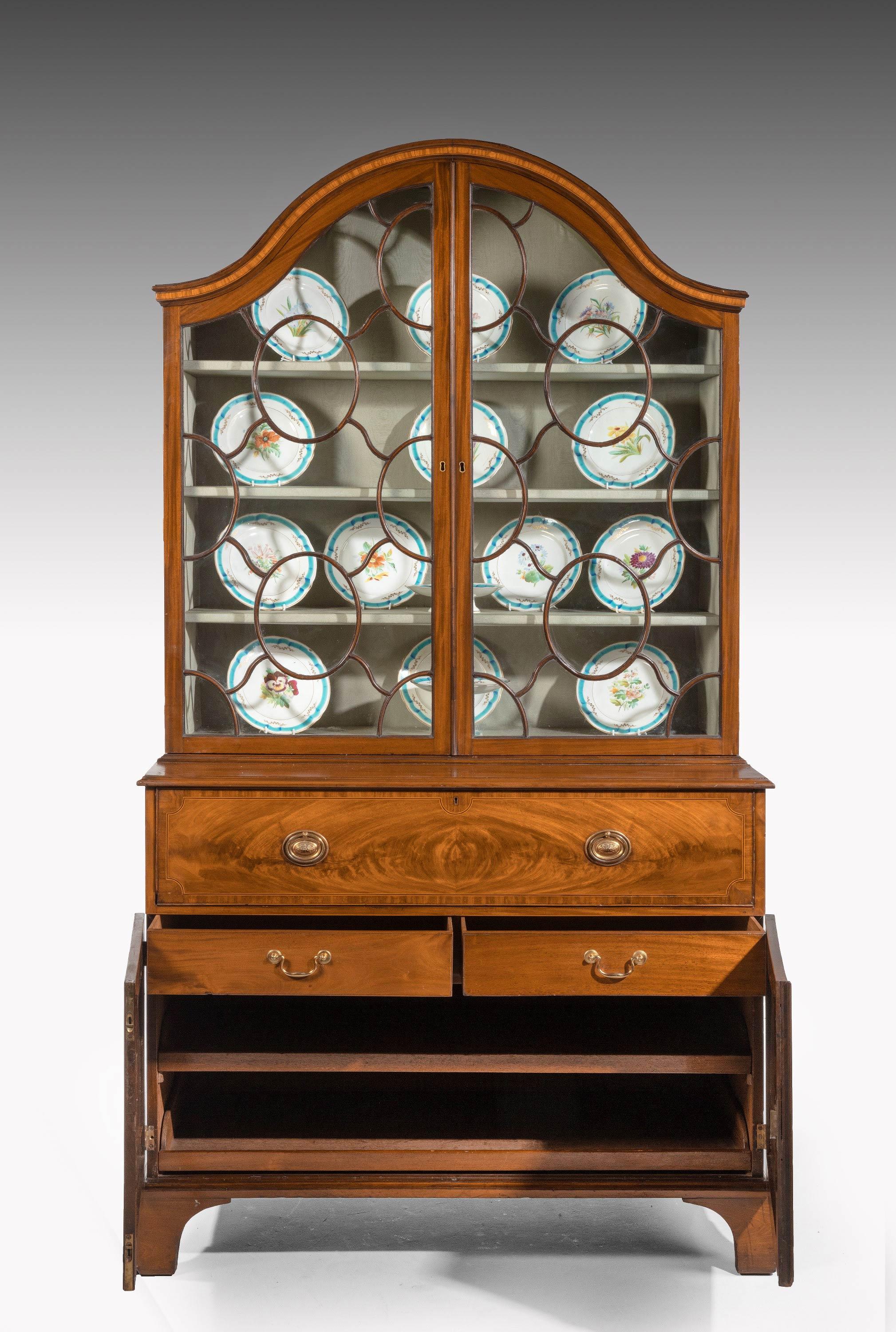 George III Period Mahogany Secretaire Bookcase In Excellent Condition In Peterborough, Northamptonshire