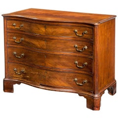 George III Period Mahogany Serpentine Chest
