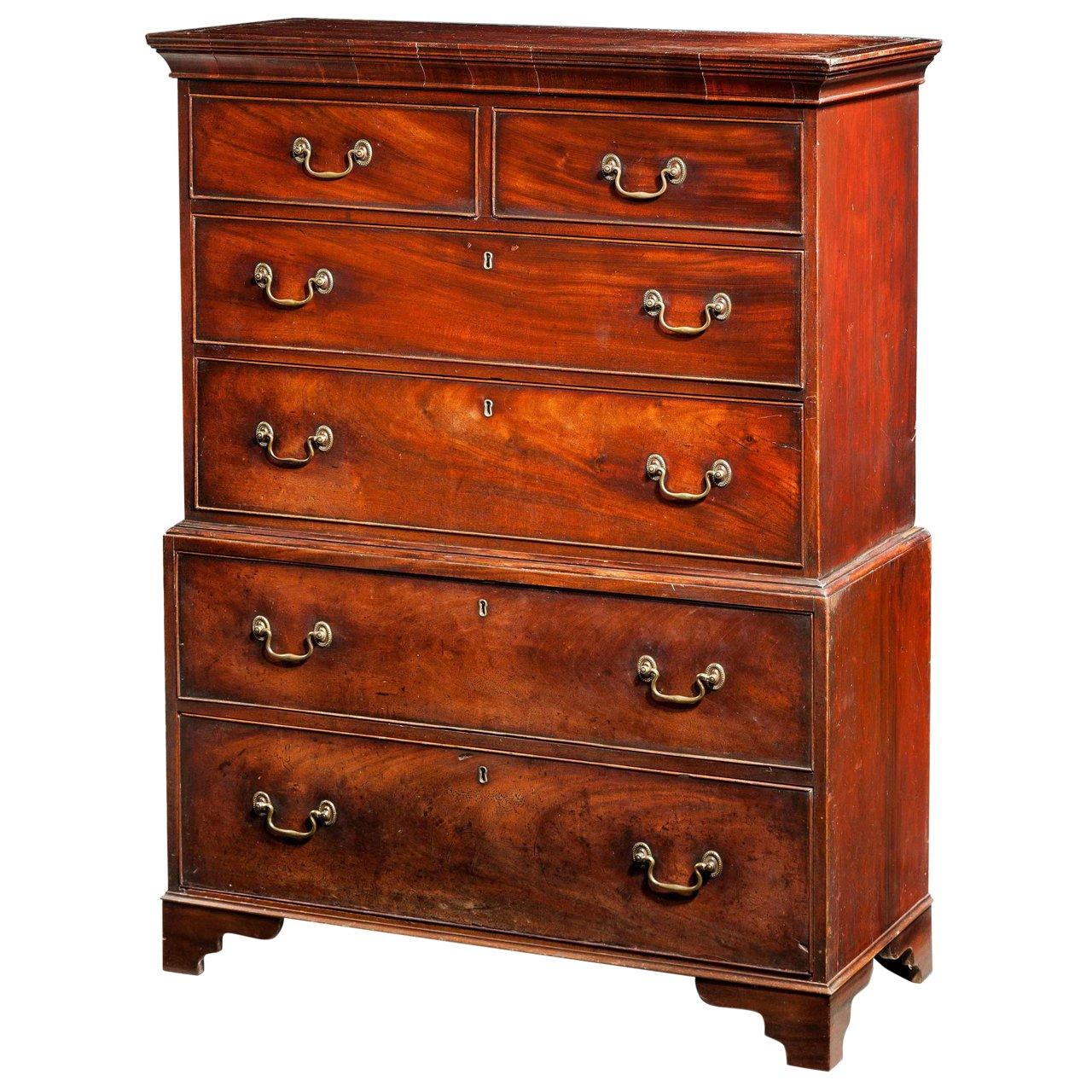 George III Period Mahogany Tallboy/Chest on Chest