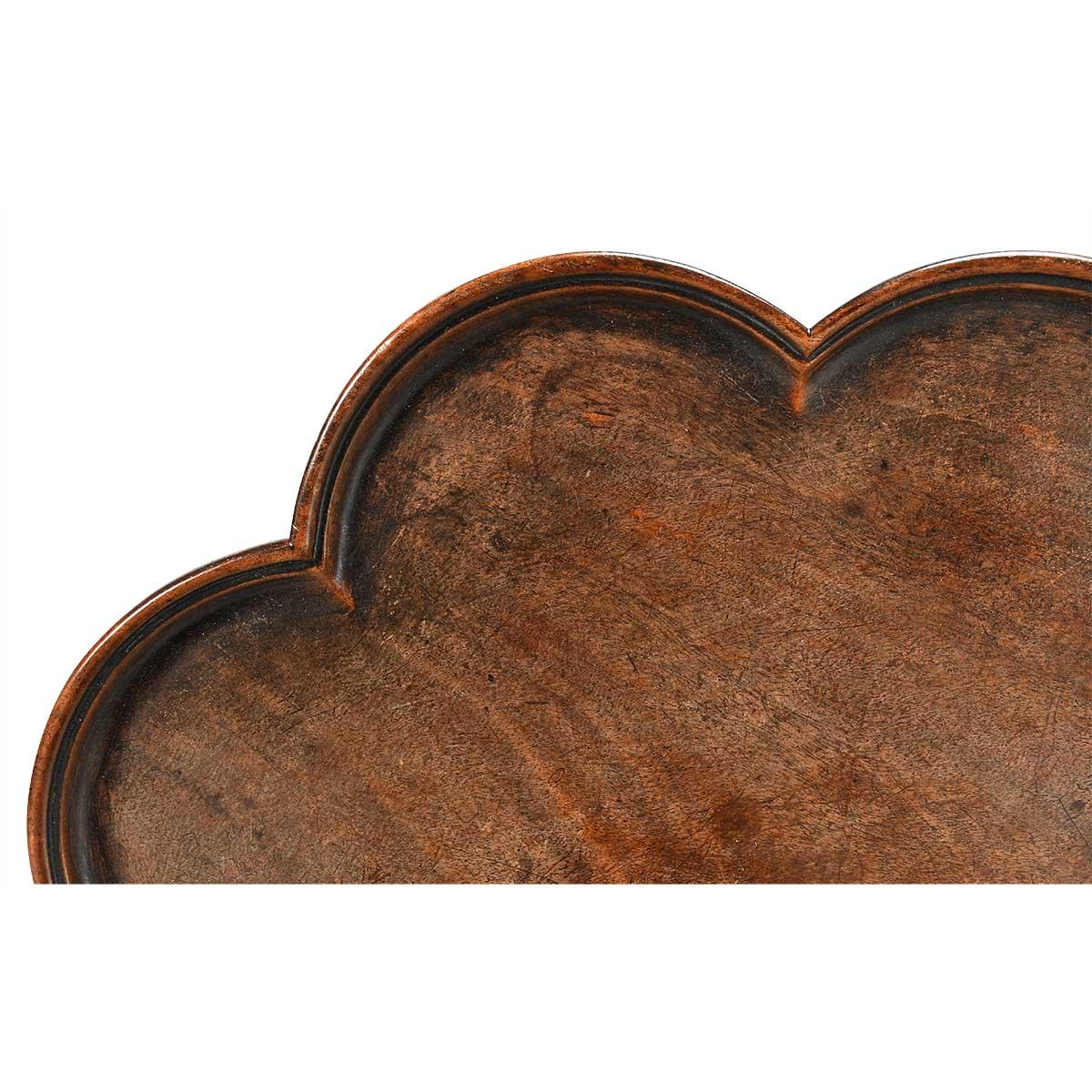 Late 18th Century George III Period Mahogany Tripod Table with Scallop-Shaped Top For Sale