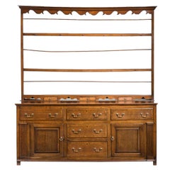 George III Period Oak Dresser and Rack