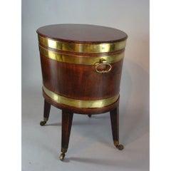 George III Period Oval Mahogany Wine Cooler