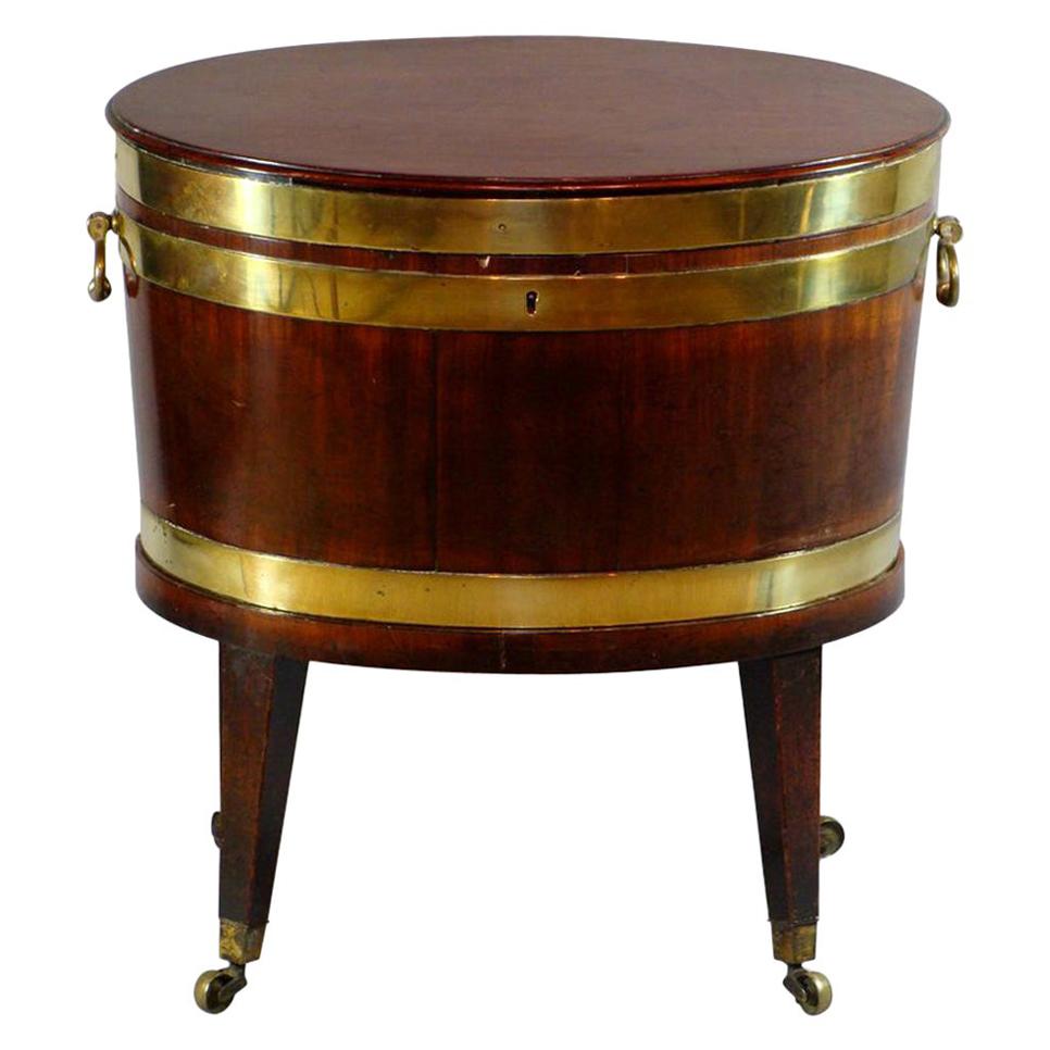 George III Period Oval Mahogany Wine Cooler For Sale