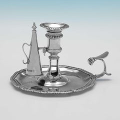 Paire de chandeliers de chambre anciens en argent sterling d'époque George III par E. Coker 1768